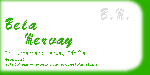 bela mervay business card